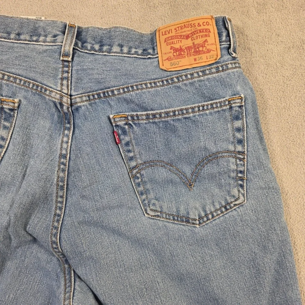 Levi 560 Jeans Mens 36x32 (Fits 36x30) Blue Comfort Fit Y2K Skater Denim